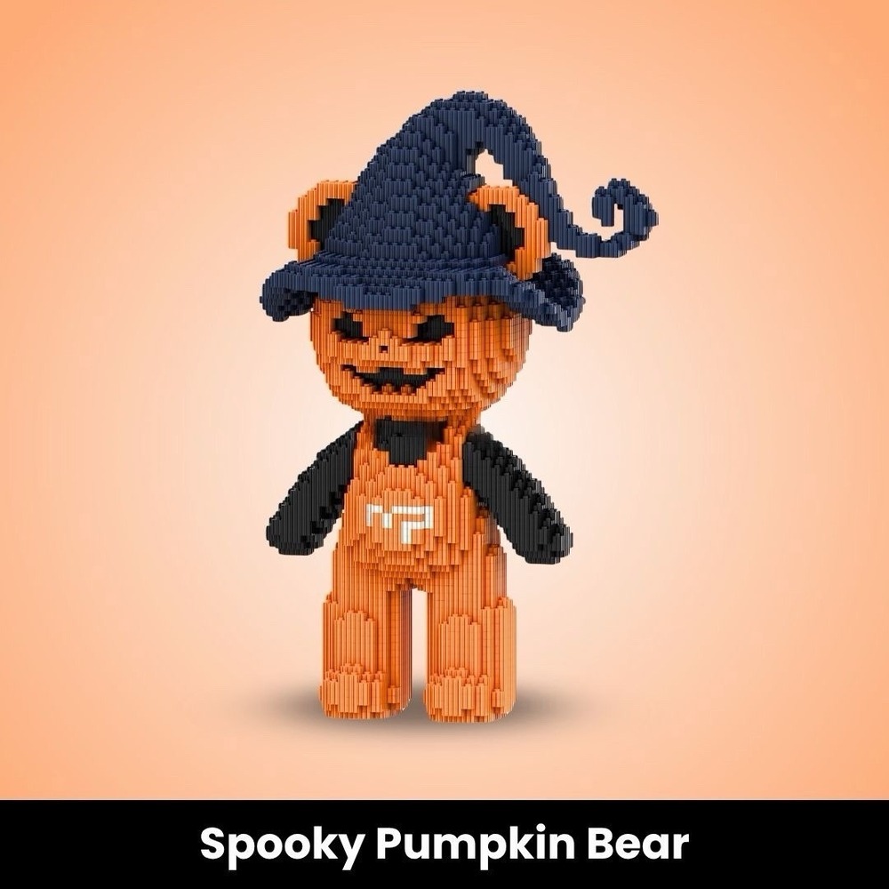 Spooky Pumpkin‎ Bear TeddyBlocks™ Mini Buildable Brick Bears 3000pcs